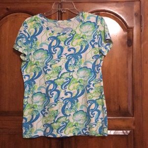 Lime green/blue Lilly swirl